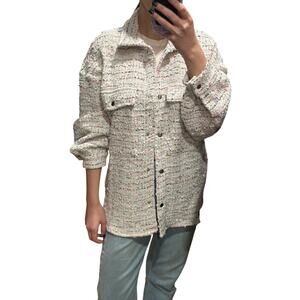 White pastel tweed jacket: size S fit up to L